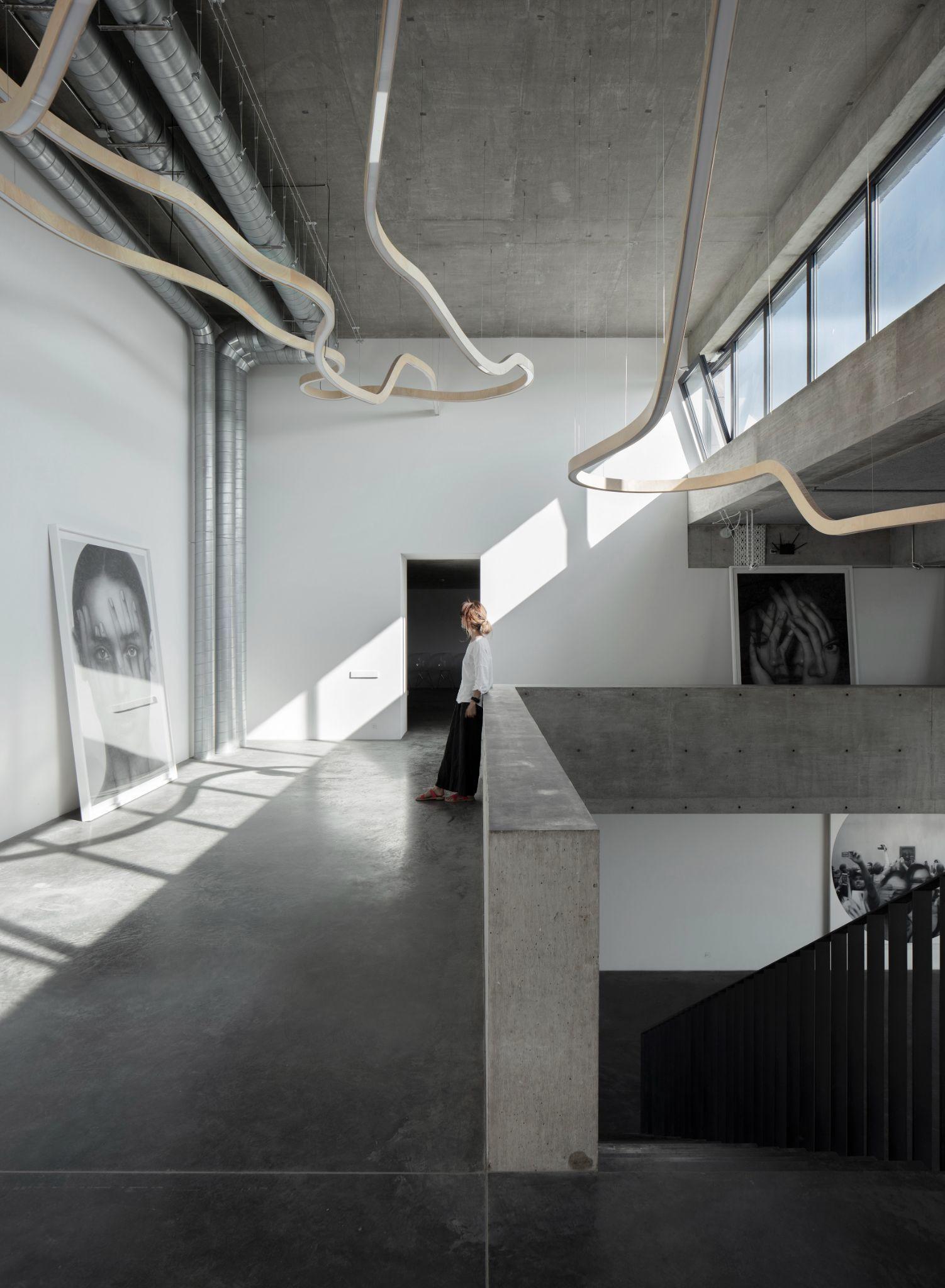 Double-height studio interior